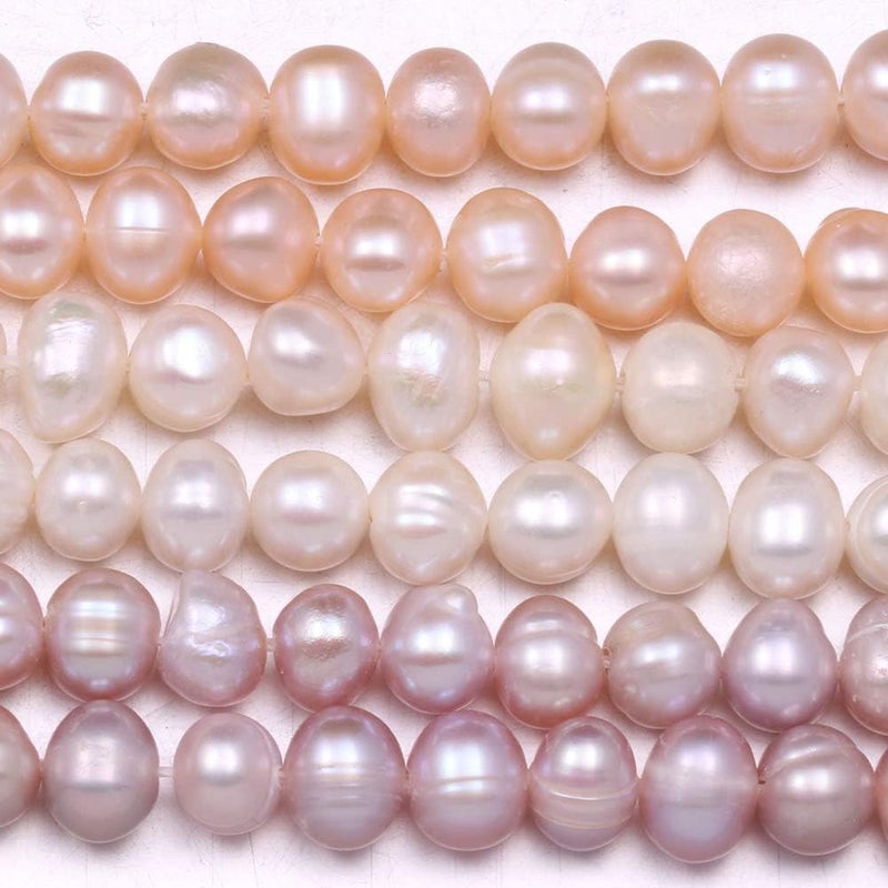 LE SKY Natural Pearl Beads 100% Natural Freshwater Round White Pearl Loose Beads (2 Strands) Punching 4-5mm one Strand 14.2 inch for Jewelry Making Necklace Bracelet Charms - Image 2
